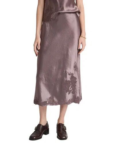 Vince Embroidered Slip Skirt In Purple