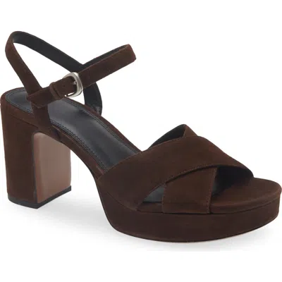 Vince Ericka Ankle Strap Platform Sandal In Brown