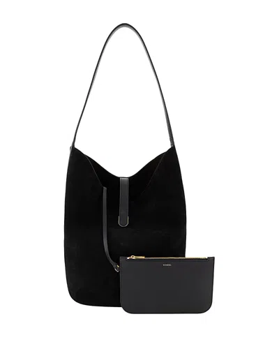 Vince Eris Suede Bucket Bag In Blue