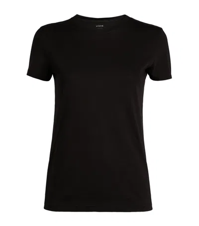 Vince Pima Cotton Essential T-shirt In Black
