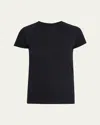 Vince Essential Crewneck Pima Cotton Tee In Black