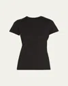 Vince Essential Crewneck Pima Cotton Tee In Black