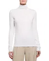 Vince Essential Long Sleeve Turtleneck In White