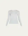 Vince Essential Long-sleeve Crewneck Tee In Gray