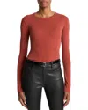 Vince Essential Long Sleeve Crewneck Tee In Red