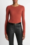 Vince Essential Long Sleeve Pima Cotton & Modal T-shirt In Red