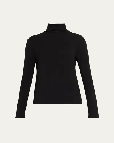 Vince Essential Long-sleeve Turtleneck In Black