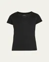 Vince Essential Pima Cotton V-neck Tee In Black