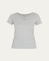 Vince Essential Pima Cotton V-neck Tee In Gray