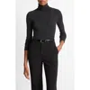 Vince Essential Long Sleeved Turtleneck Top In Blue