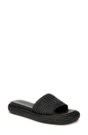 Vince Eva Womens Braided Manmade Slide Sandals In Black