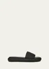 Vince Eva Womens Braided Manmade Slide Sandals In Black
