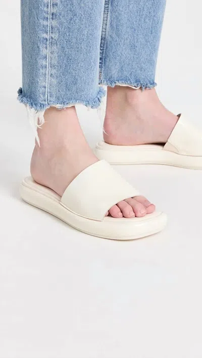Vince Evie Platform Slide Sandal In Marble Cream In Animal Print