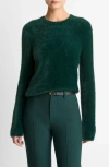Vince Eyelash Crewneck Sweater In Green