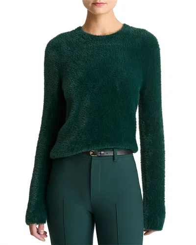 Vince Eyelash Crewneck Sweater In Green
