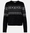 Vince Fair Isle Boiled Cashmere Sweater In Black