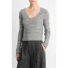Shop Vince Fair Isle V-neck Cashmere Sweater In Med Heather Grey Combo