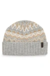 Vince Fair Isle Wool & Cashmere Beanie In Grey