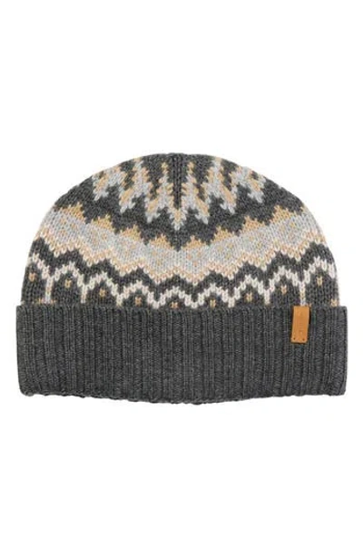 Vince Fair Isle Wool & Cashmere Beanie In Heather Grey