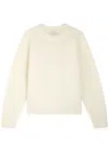 Vince Textured Raglan Fairisle Wool Top In Ivory