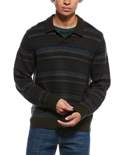 Vince Fairaisle Wool & Cashmere-blend Shirt In Black