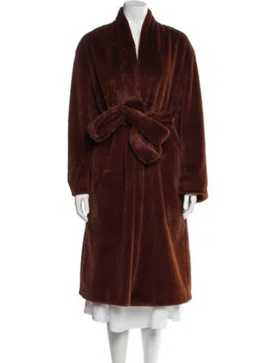 Pre-owned Vince Faux Fur Coat In Brown