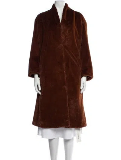 Pre-owned Vince Faux Fur Coat In Brown