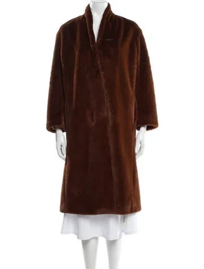 Pre-owned Vince Faux Fur Faux Fur Coat In Brown