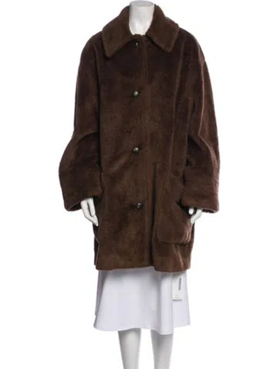 Pre-owned Vince Faux Fur Faux Fur Coat In Brown