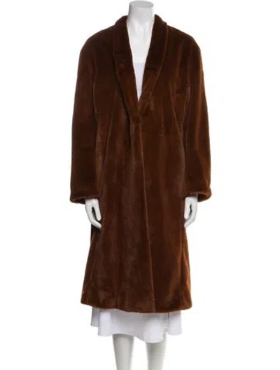 Pre-owned Vince Faux Fur Faux Fur Coat In Brown