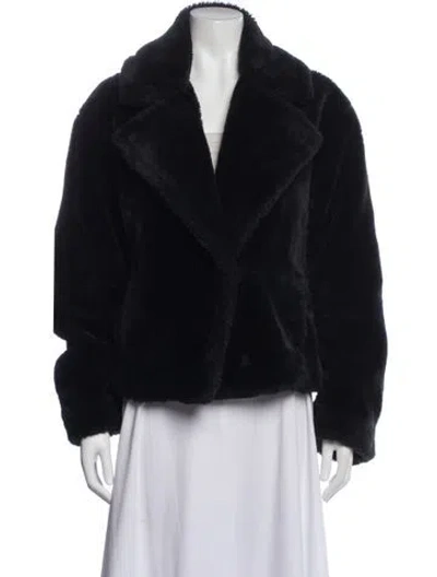 Pre-owned Vince Faux Fur Faux Fur Jacket In Black