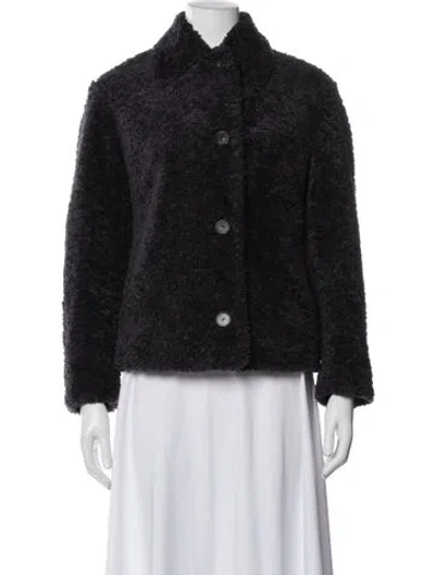 Pre-owned Vince Faux Fur Faux Fur Jacket In Black