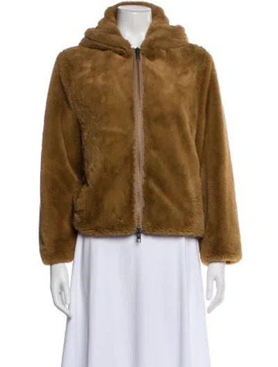 Pre-owned Vince Faux Fur Faux Fur Jacket In Brown