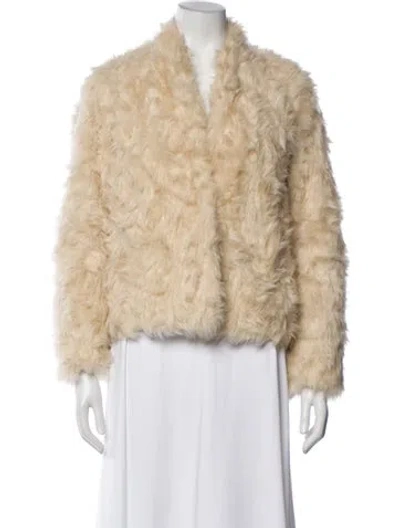 Pre-owned Vince Faux Fur Faux Fur Jacket In Neutral