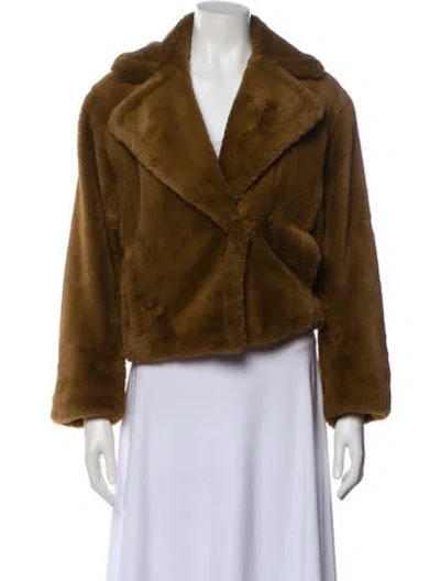 Pre-owned Vince Faux Fur Jacket In Brown
