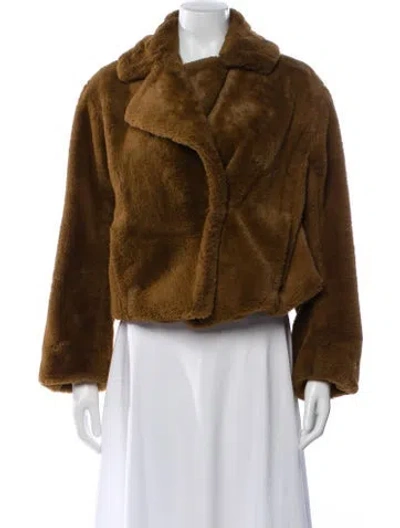 Pre-owned Vince Faux Fur Jacket In Brown