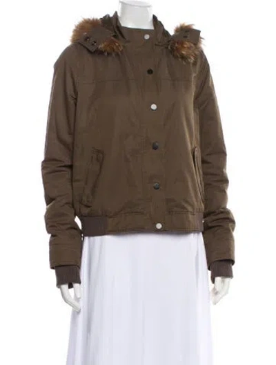 Pre-owned Vince Faux Fur Jacket In Brown