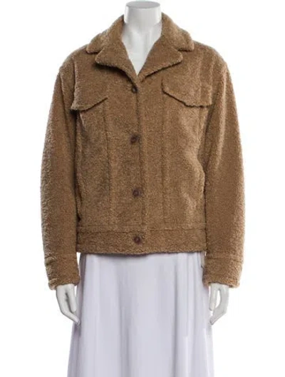 Pre-owned Vince Faux Fur Jacket In Brown