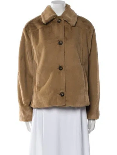 Pre-owned Vince Faux Fur Jacket In Brown