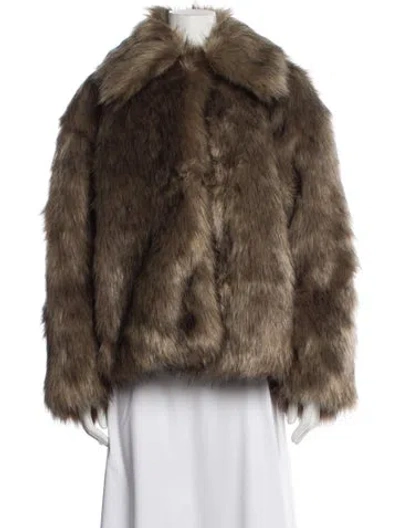 Pre-owned Vince Faux Fur Jacket In Brown