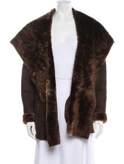 Pre-owned Vince Faux Fur Jacket In Brown