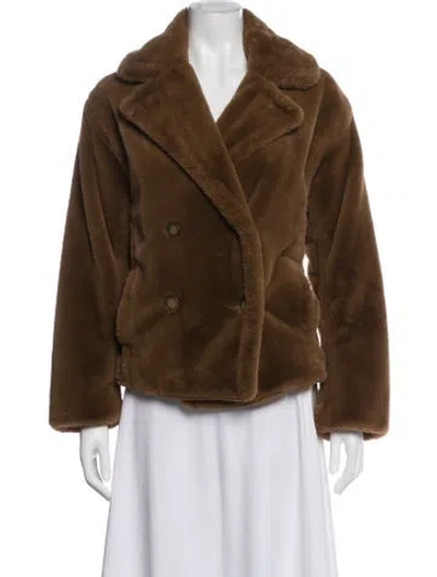 Pre-owned Vince Faux Fur Jacket In Brown