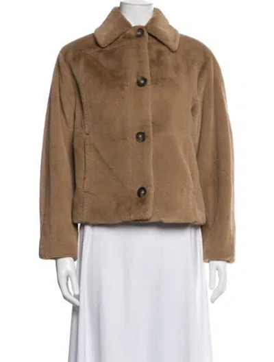 Pre-owned Vince Faux Fur Jacket In Brown