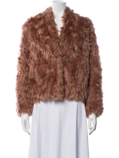 Pre-owned Vince Faux Fur Jacket In Brown