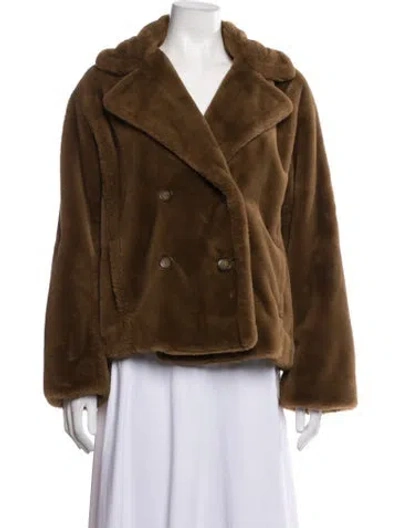 Pre-owned Vince Faux Fur Jacket In Brown