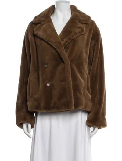 Pre-owned Vince Faux Fur Jacket In Brown