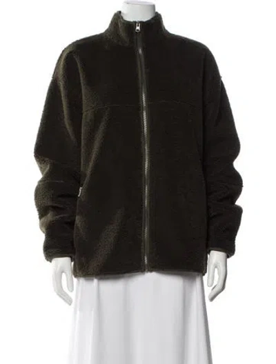 Pre-owned Vince Faux Fur Jacket In Green