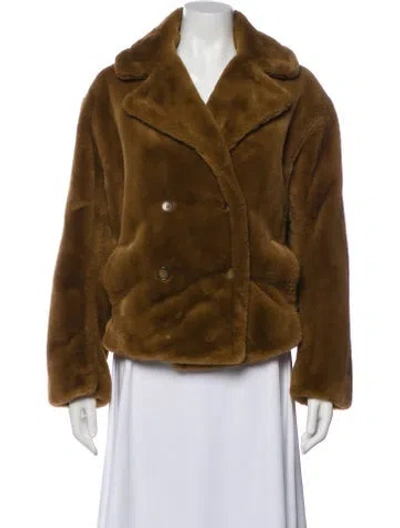 Pre-owned Vince Faux Fur Jacket W/ Tags In Brown