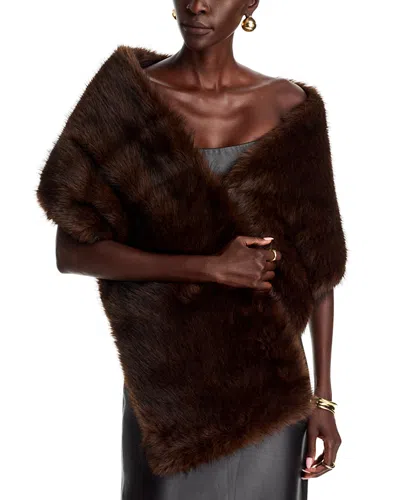 Vince Faux Fur Stole In Brown