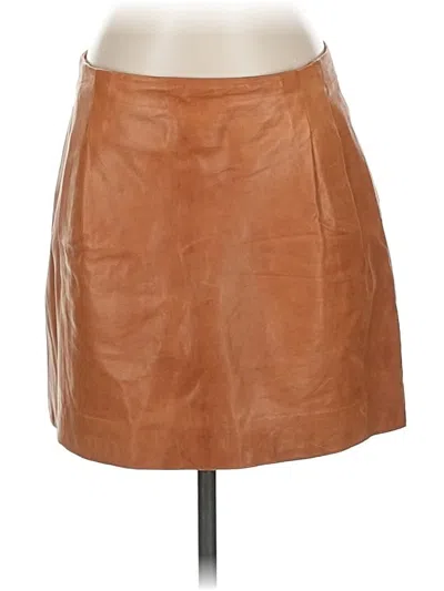 Pre-owned Vince Faux Leather Skirt In Brown
